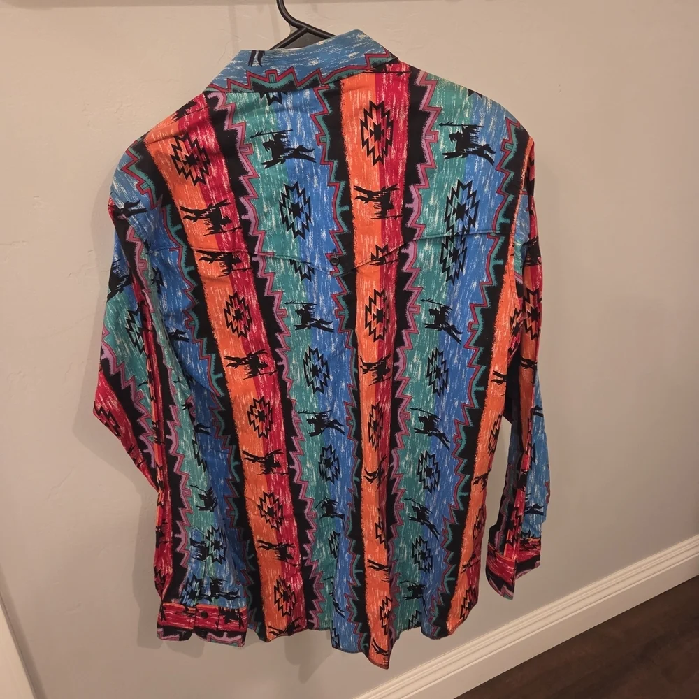 Vintage Wrangler Men's Brushpopper  Southwestern Aztec